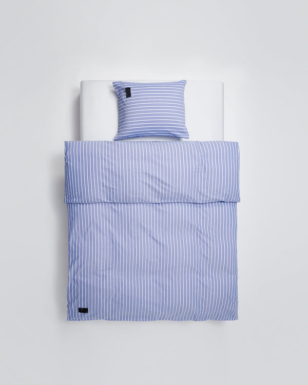 Wall Street pillow case | Stripe medium blue Oxford